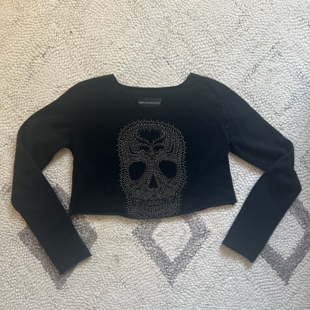 Zadig & Voltaire Black Cashmere cropped Sweater